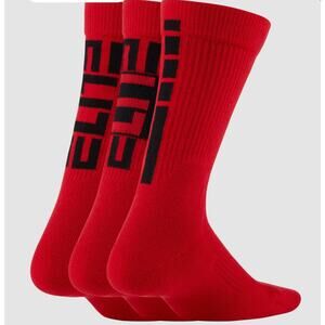 Nike Elite Dri Fit Crew Socks - CW6063 657 - University Red / Black - S (3Y-5Y)